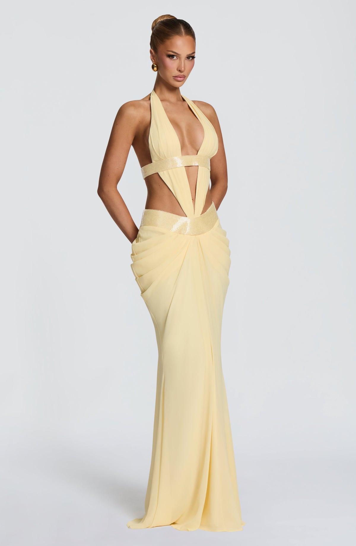 Sofía™ - Vestido Largo de Chifón Limón