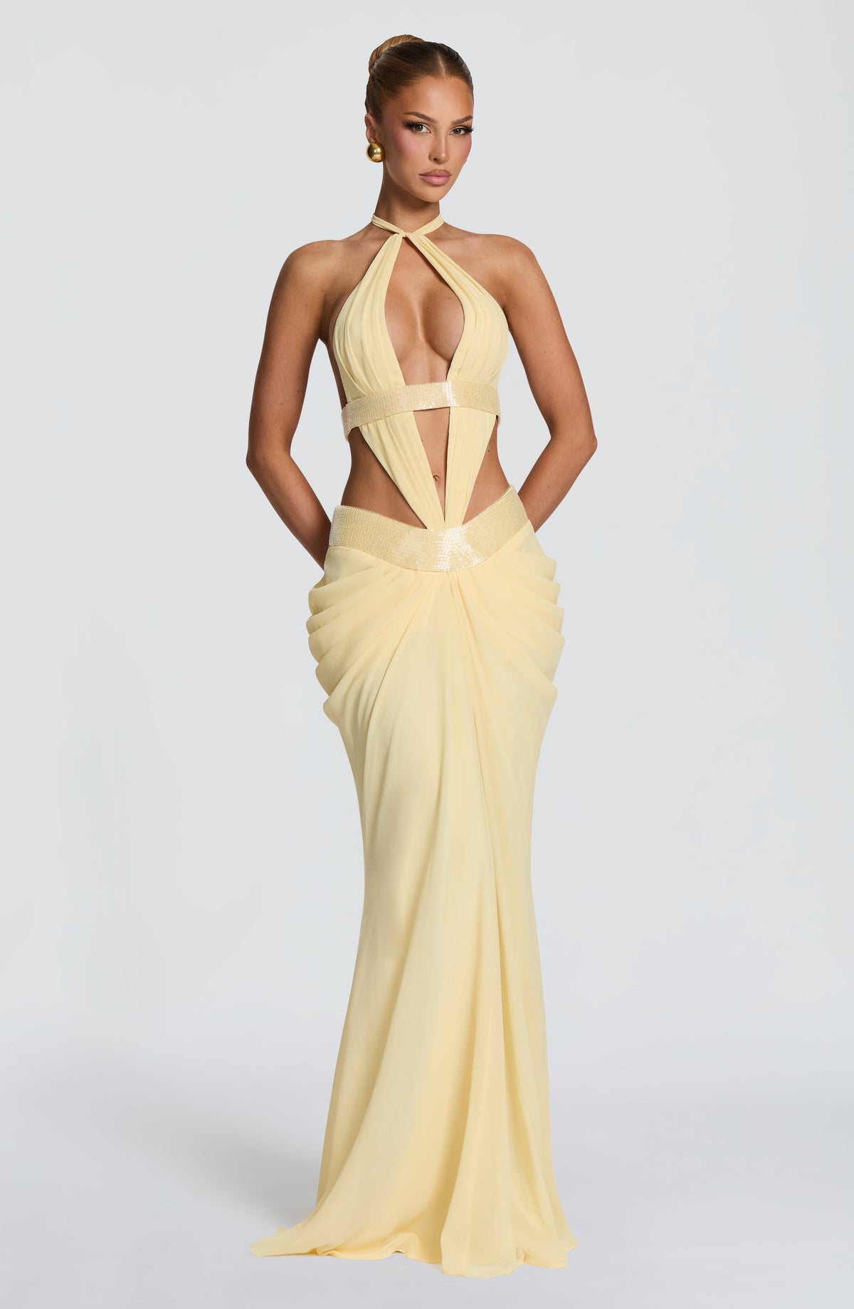 Sofía™ - Vestido Largo de Chifón Limón