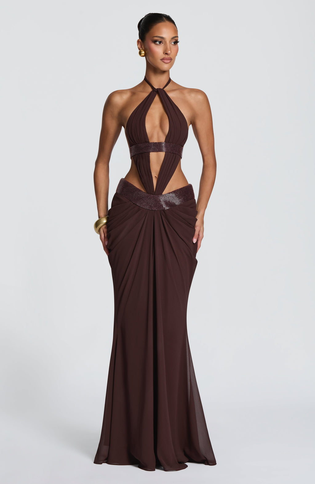 Sofía™ - Vestido Largo de Chifón Ciruela