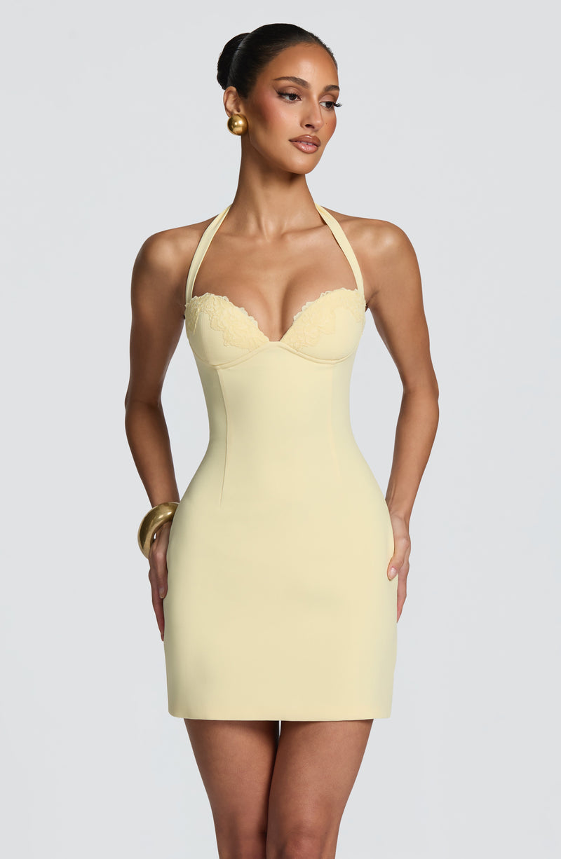 Celia™ - Vestido Corto con Encaje Limón