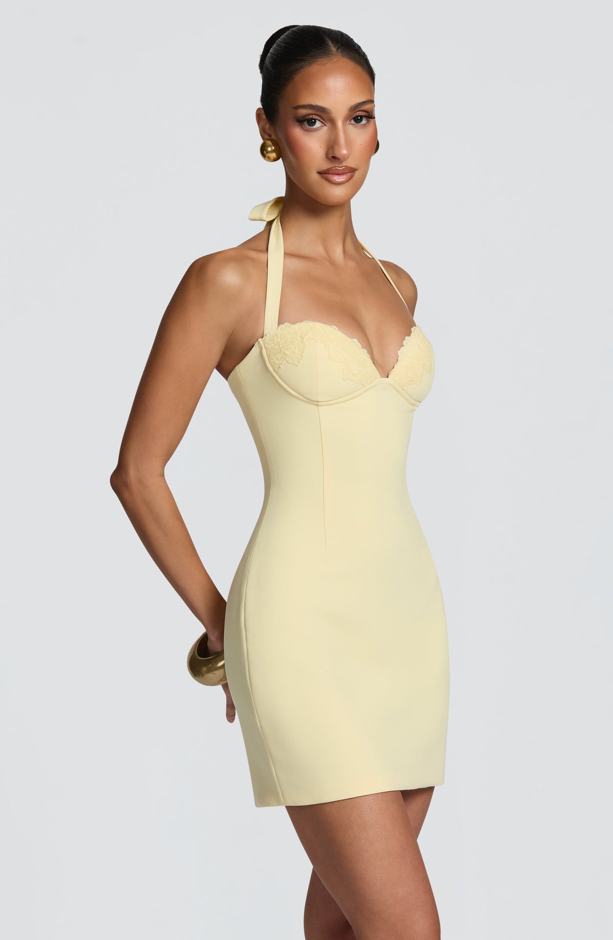 Celia™ - Vestido Corto con Encaje Limón
