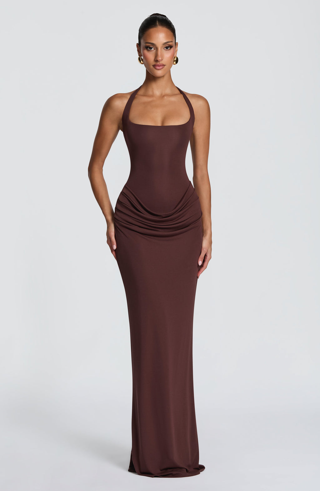 Sonia™ - Vestido Largo de Punto Ciruela