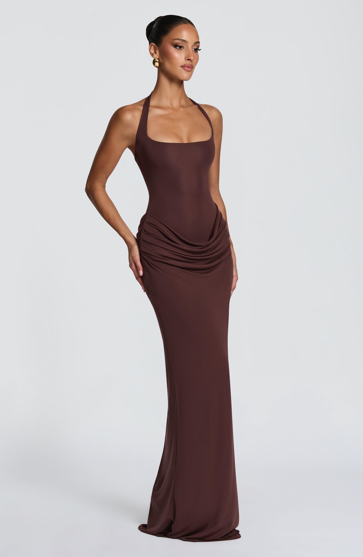 Sonia™ - Vestido Largo de Punto Ciruela