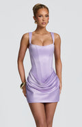 Isabel™ - Vestido Corto de Satén Lila