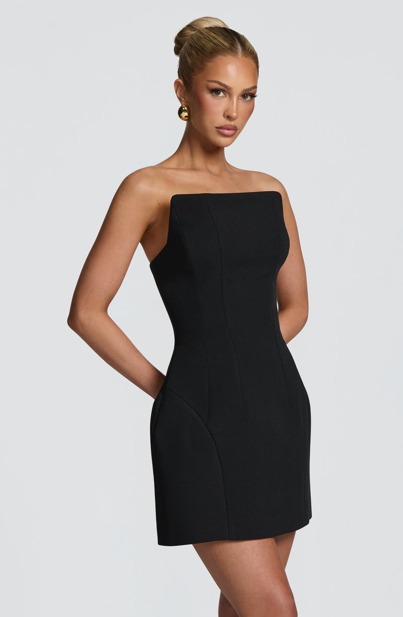 Candela™ - Vestido Corto con Corsé Negro