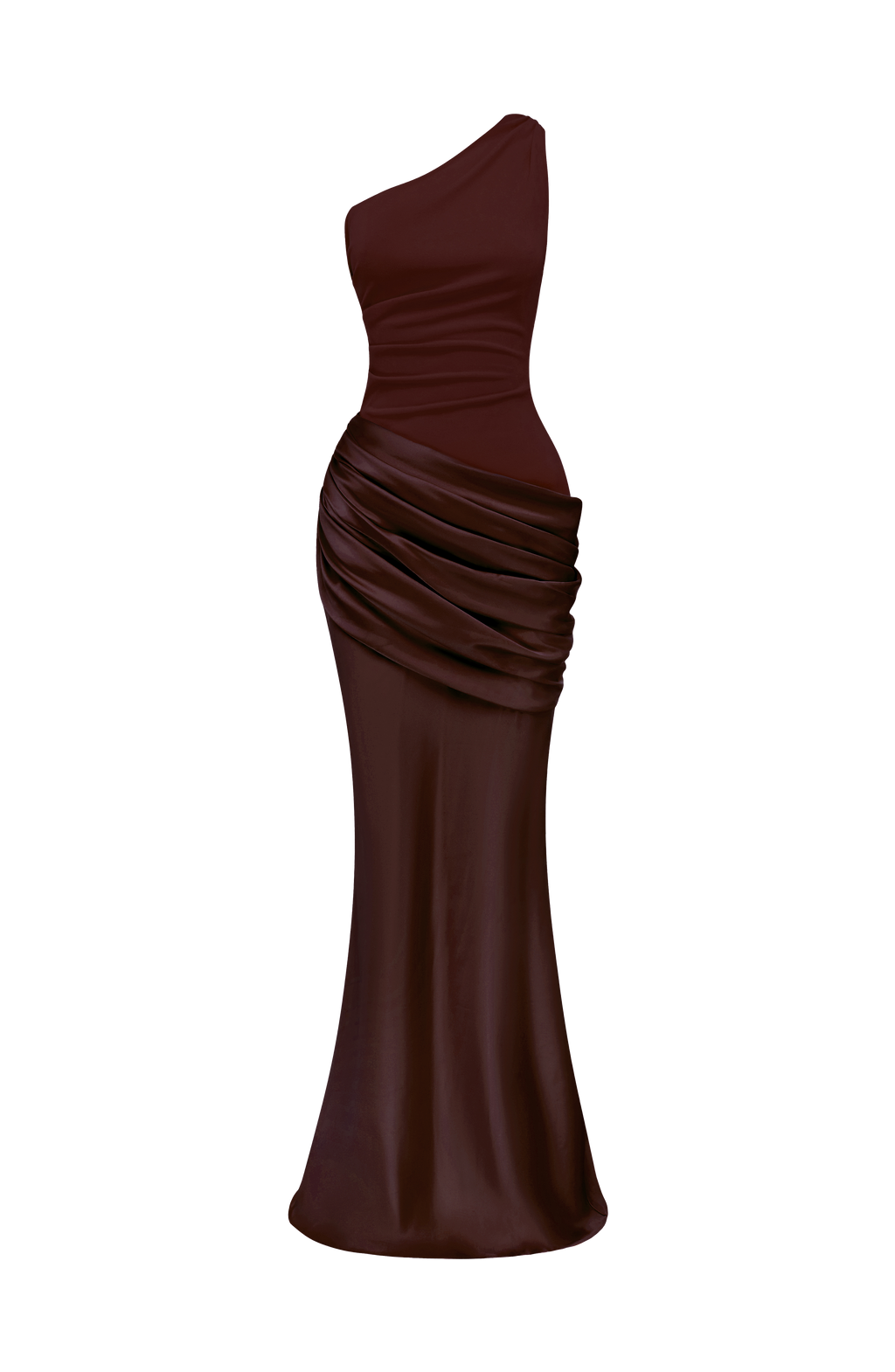 Sabina™ - Vestido Largo de Satén Ciruela