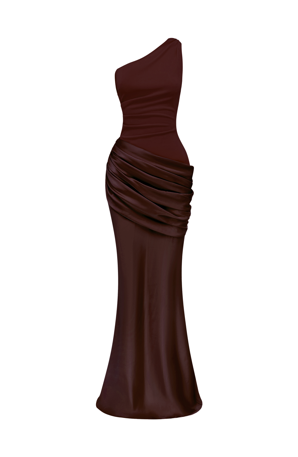 Sabina™ - Vestido Largo de Satén Ciruela