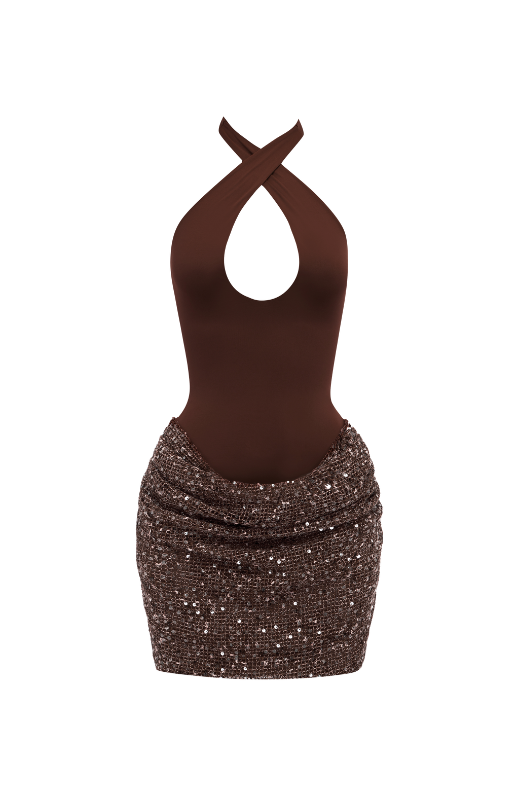 Andrea™ - Vestido Corto de Lentejuelas Ciruela