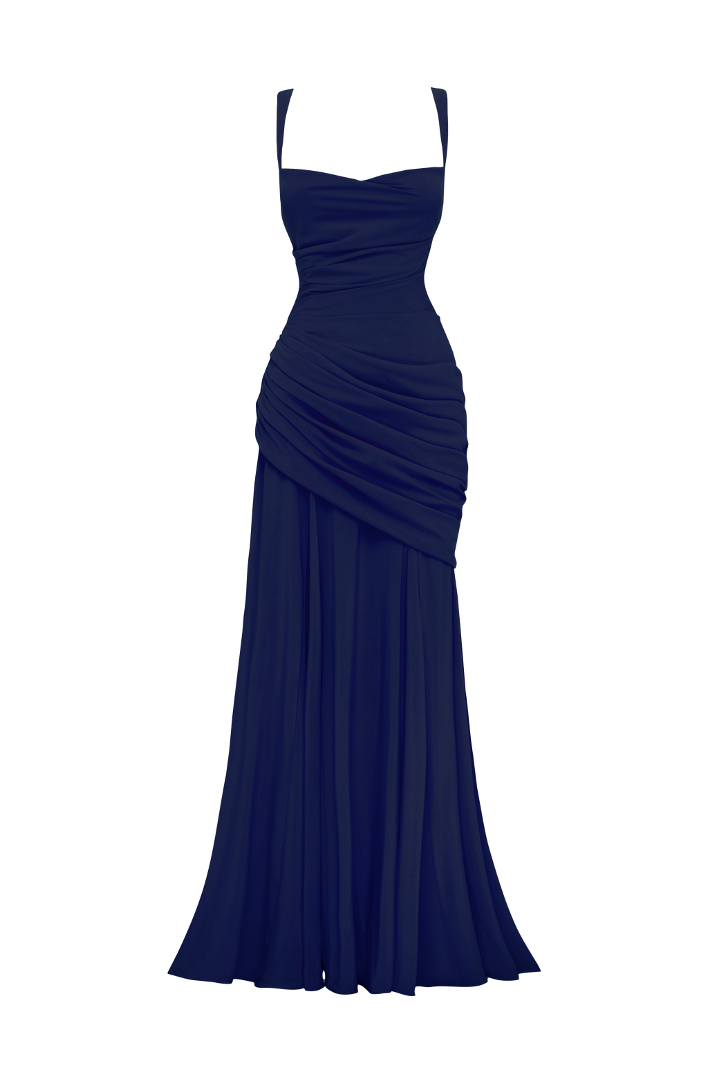 Sara™ - Vestido Largo de Chifón Azul Marino