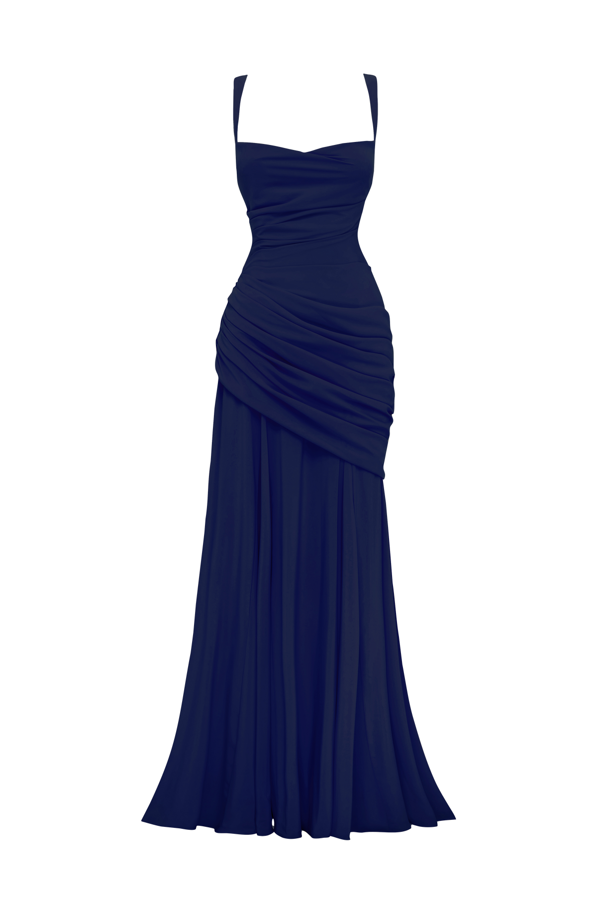 Sara™ - Vestido Largo de Chifón Azul Marino