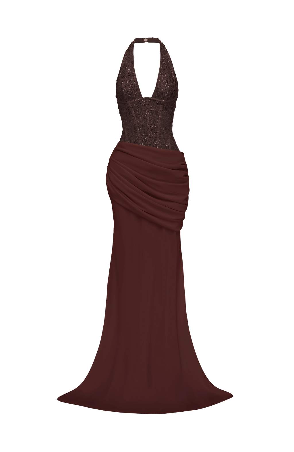 Talía™ - Vestido Largo de Gala Ciruela