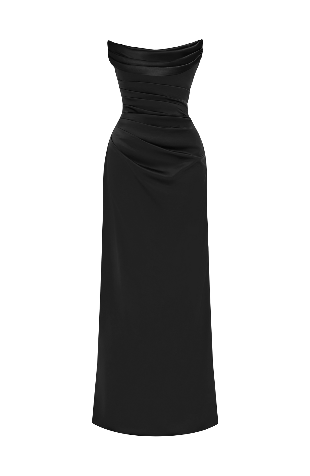 Vega™ - Vestido Largo de Satén Negro
