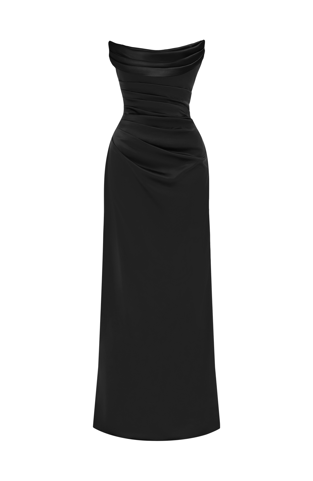 Vega™ - Vestido Largo de Satén Negro
