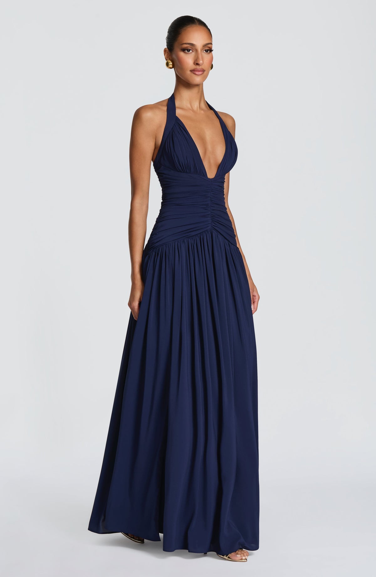 Amaia™ - Vestido Largo de Chifón Azul Marino