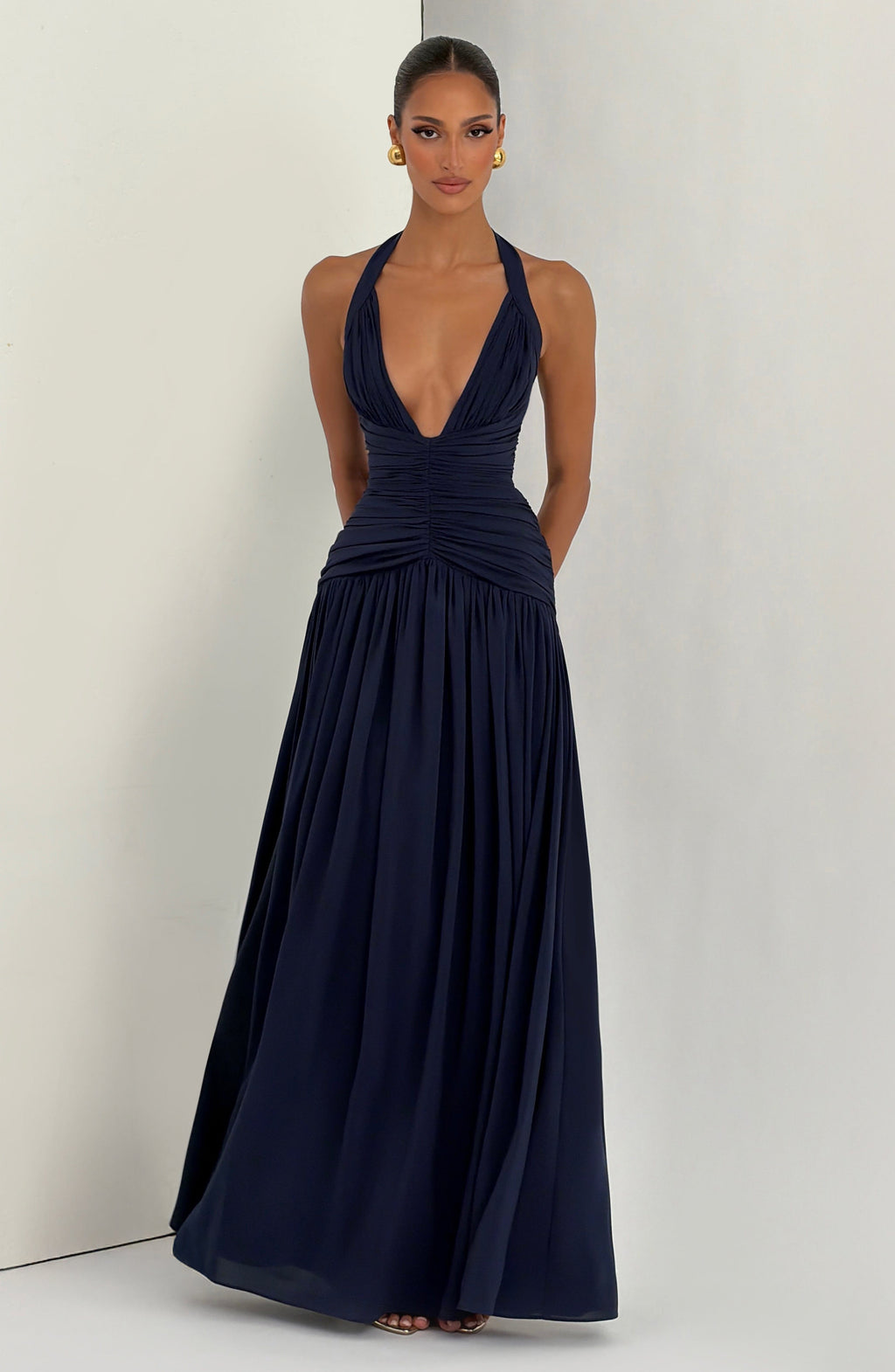 Amaia™ - Vestido Largo de Chifón Azul Marino