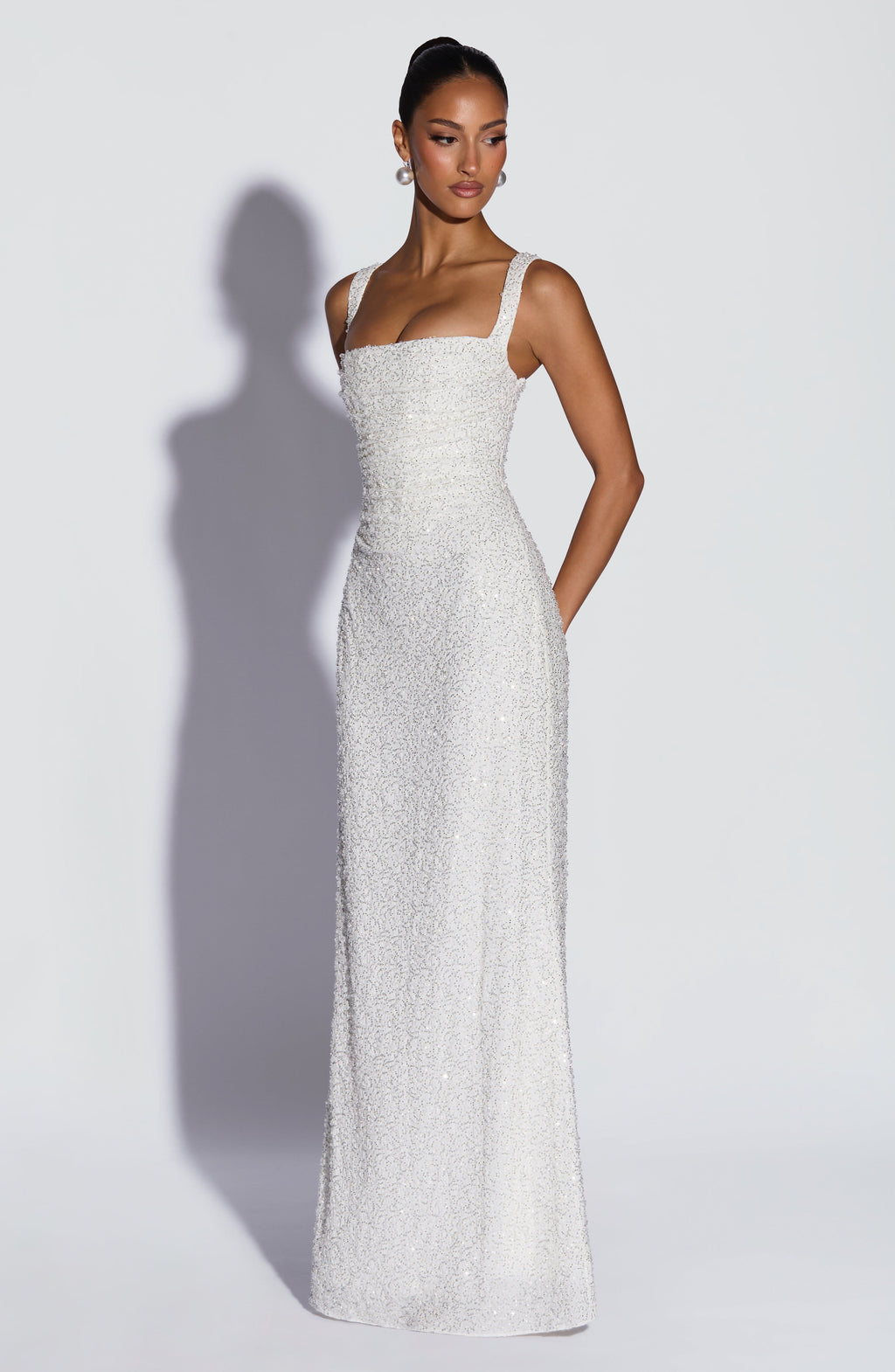 Carlota™ - Vestido Largo Bordado Marfil