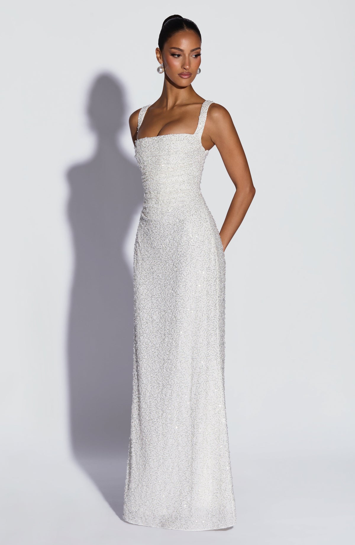 Carlota™ - Vestido Largo Bordado Marfil