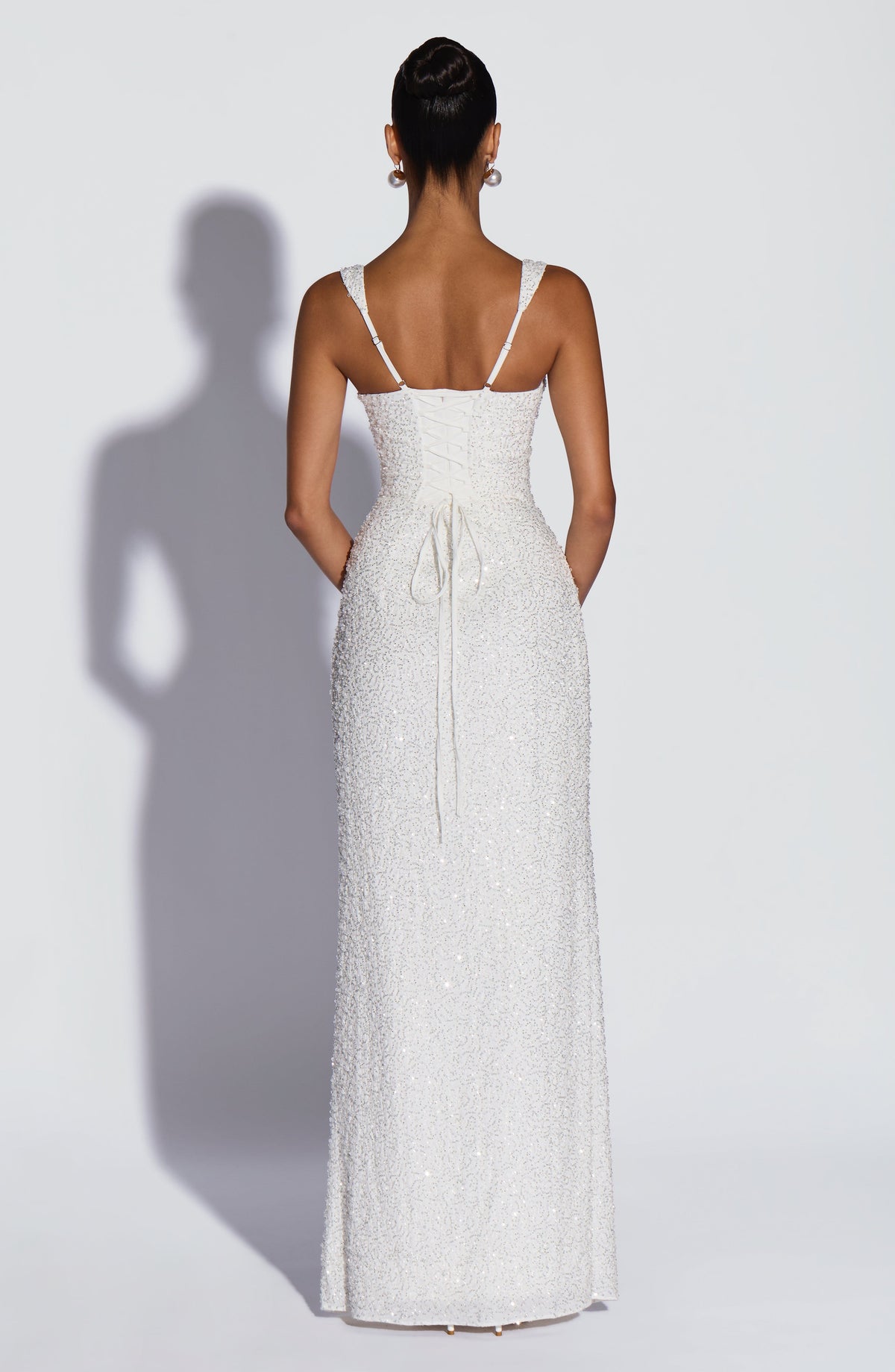 Carlota™ - Vestido Largo Bordado Marfil