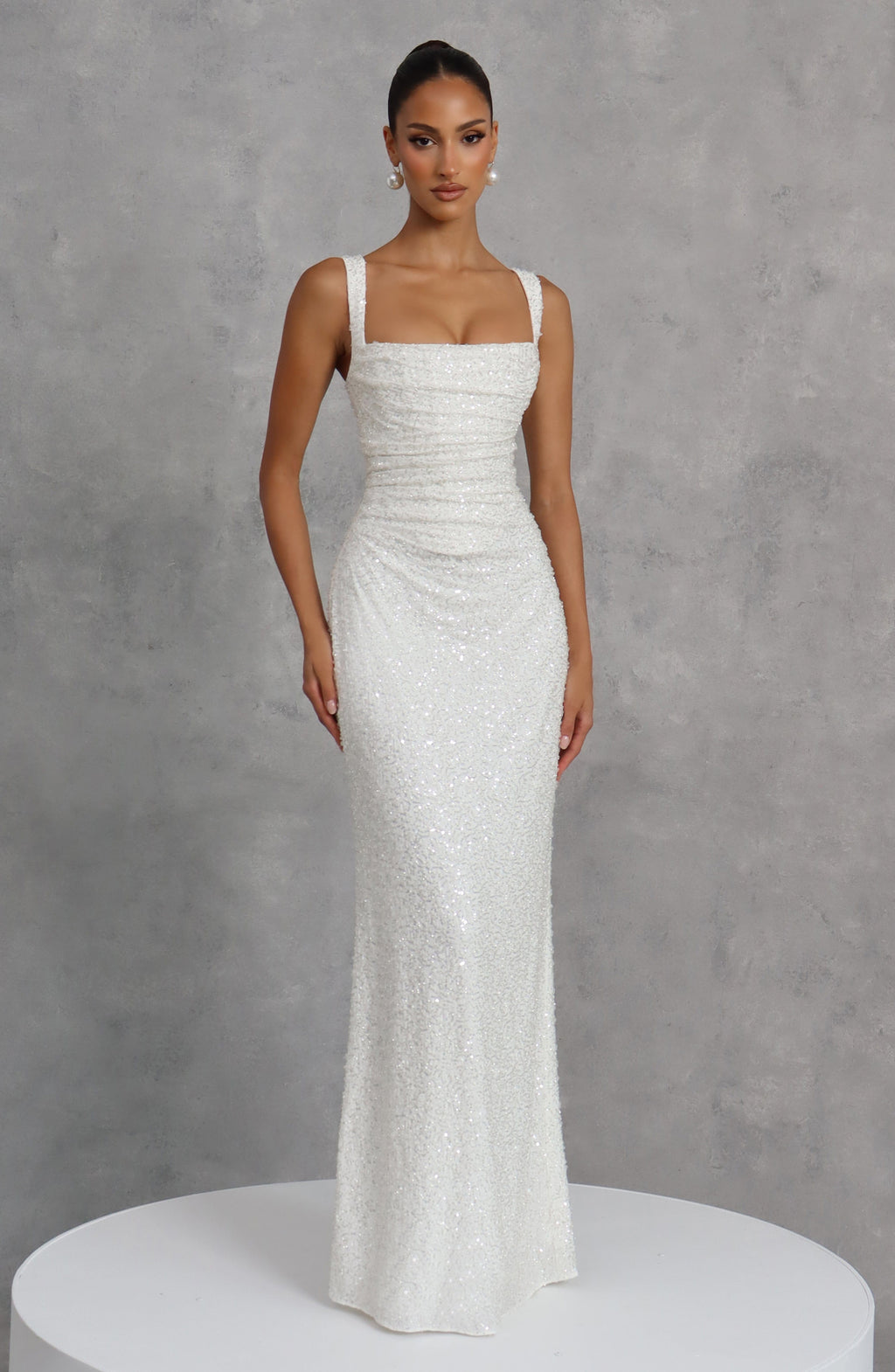 Carlota™ - Vestido Largo Bordado Marfil