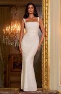 Carlota™ - Vestido Largo Bordado Marfil