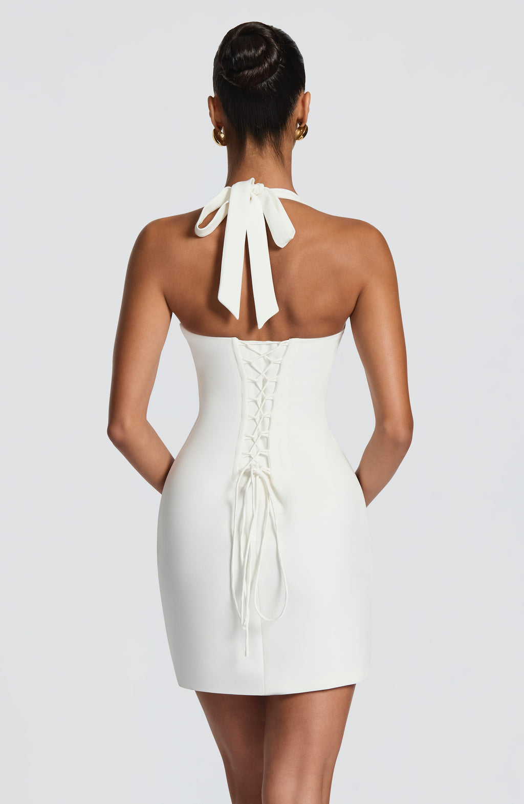 Celia™ - Vestido Corto con Encaje Marfil