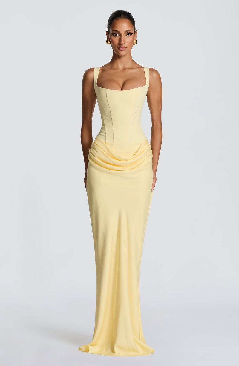 Cornelia™ - Vestido Largo con Corsé Limón
