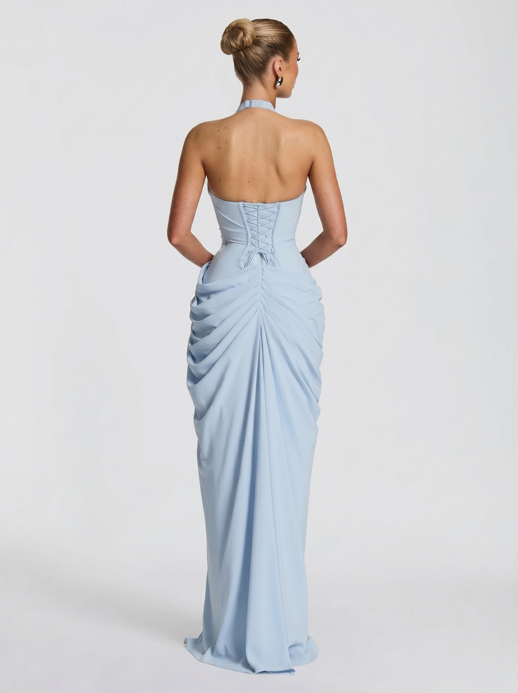 Anna™ - Vestido Largo de Chifón Celeste