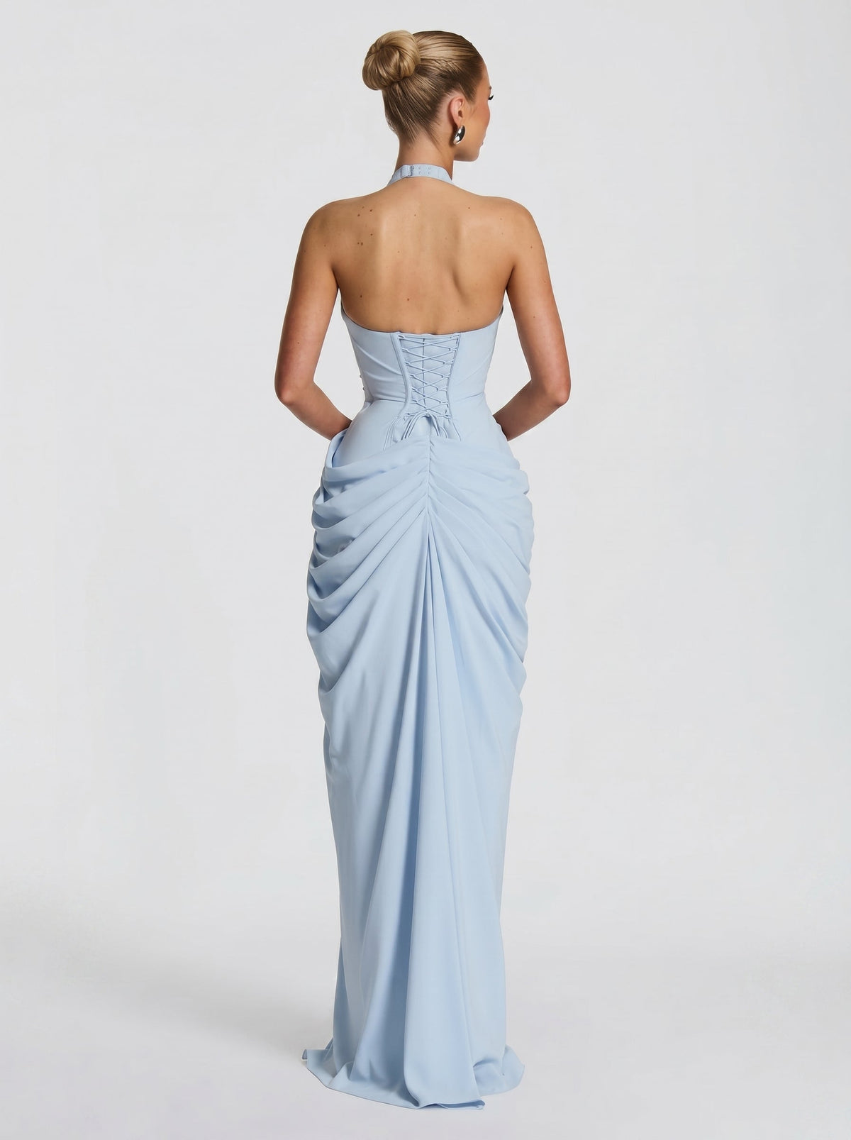 Anna™ - Vestido Largo de Chifón Celeste