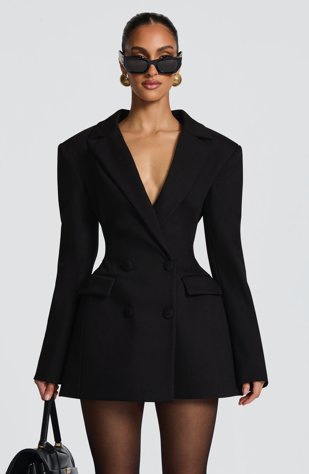 Elvira™ - Vestido Americana Corto Negro