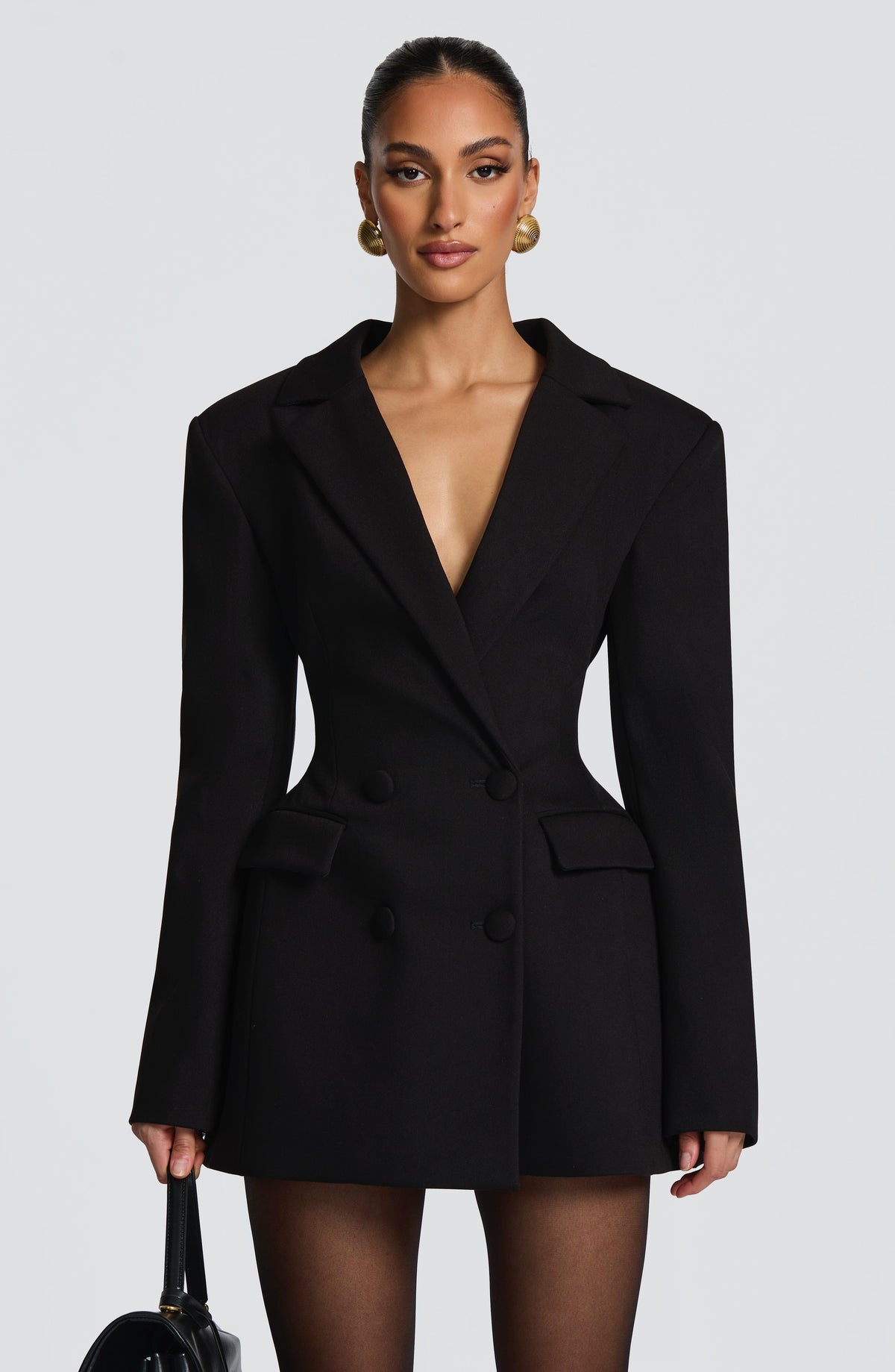 Elvira™ - Vestido Americana Corto Negro