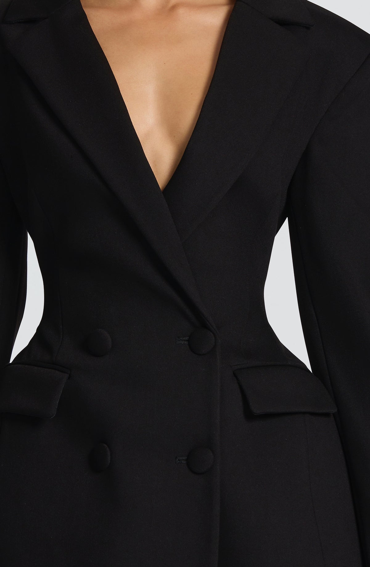 Elvira™ - Vestido Americana Corto Negro