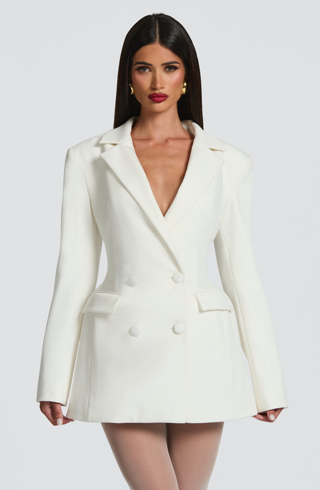 Elvira™ - Vestido Americana Corto Marfil