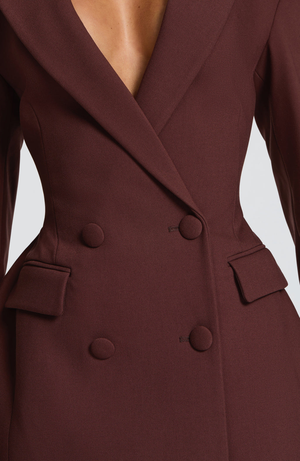 Elvira™ - Vestido Americana Corto Ciruela