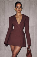 Elvira™ - Vestido Americana Corto Ciruela