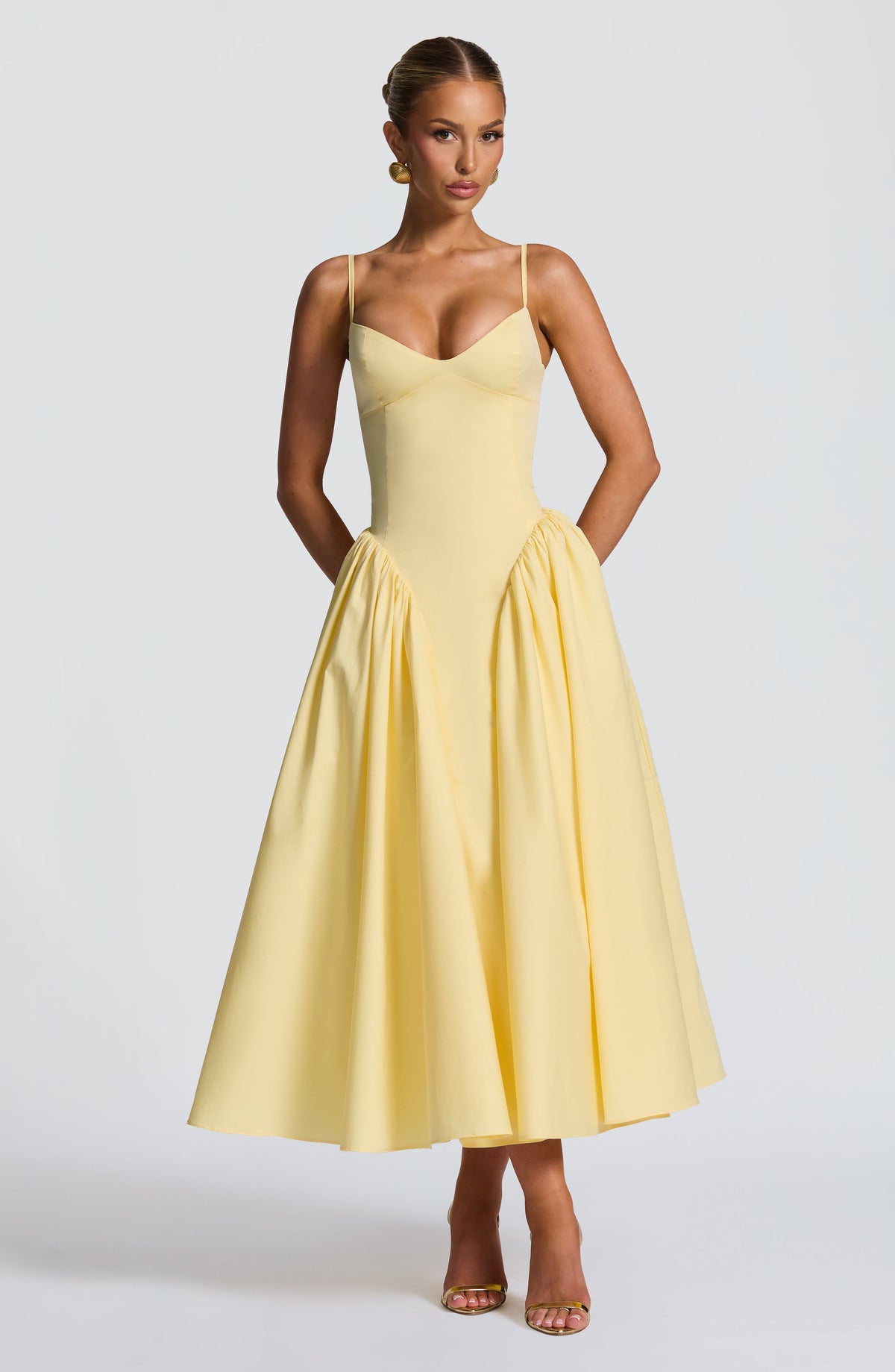 Emma™ - Vestido Midi con Godets Limón