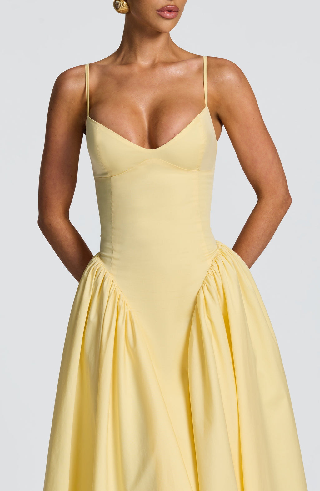 Emma™ - Vestido Midi con Godets Limón