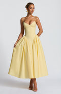 Emma™ - Vestido Midi con Godets Limón