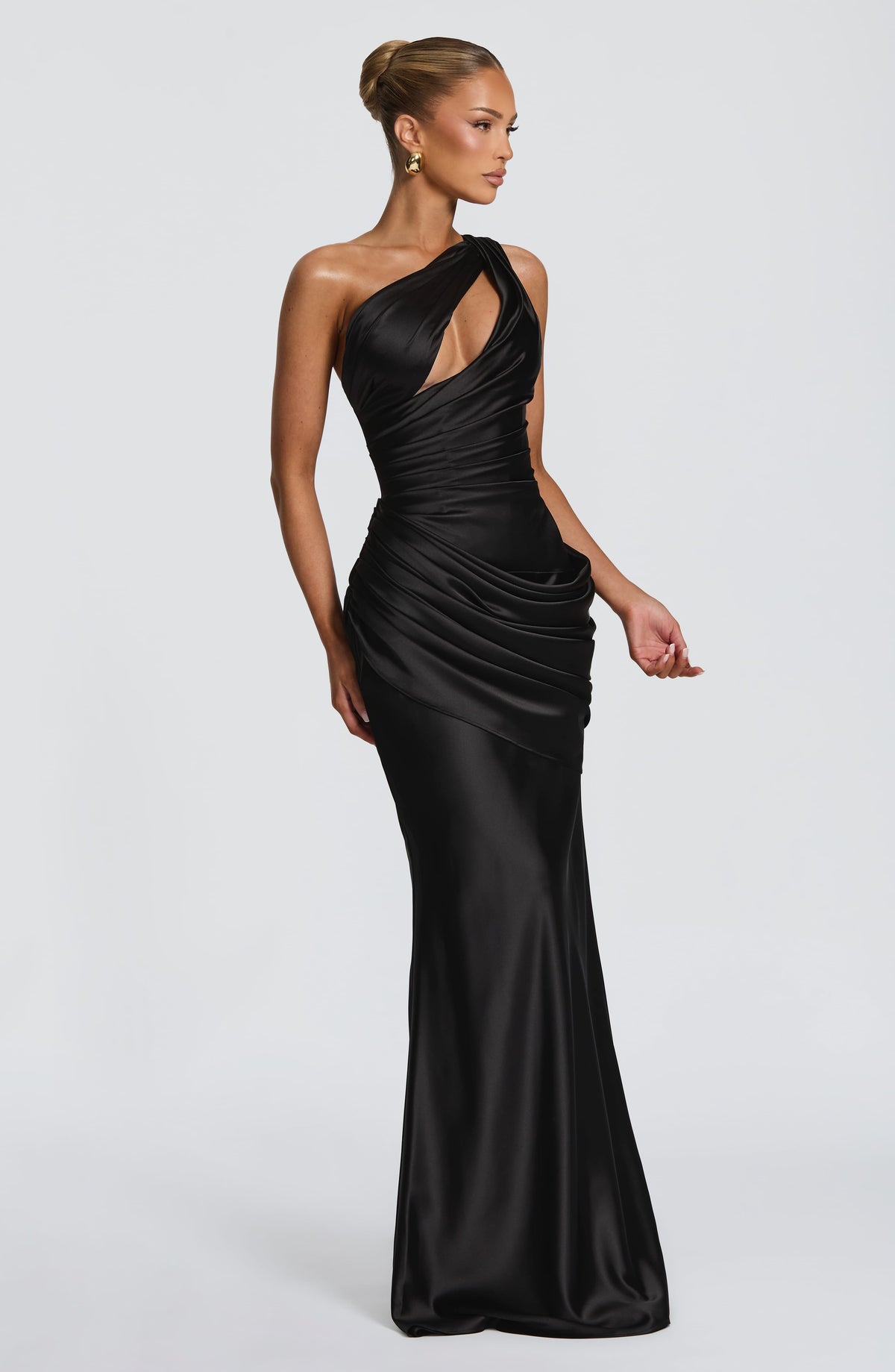 Elvira™ - Vestido Largo Asimétrico Negro