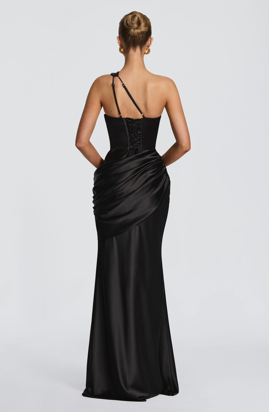 Elvira™ - Vestido Largo Asimétrico Negro