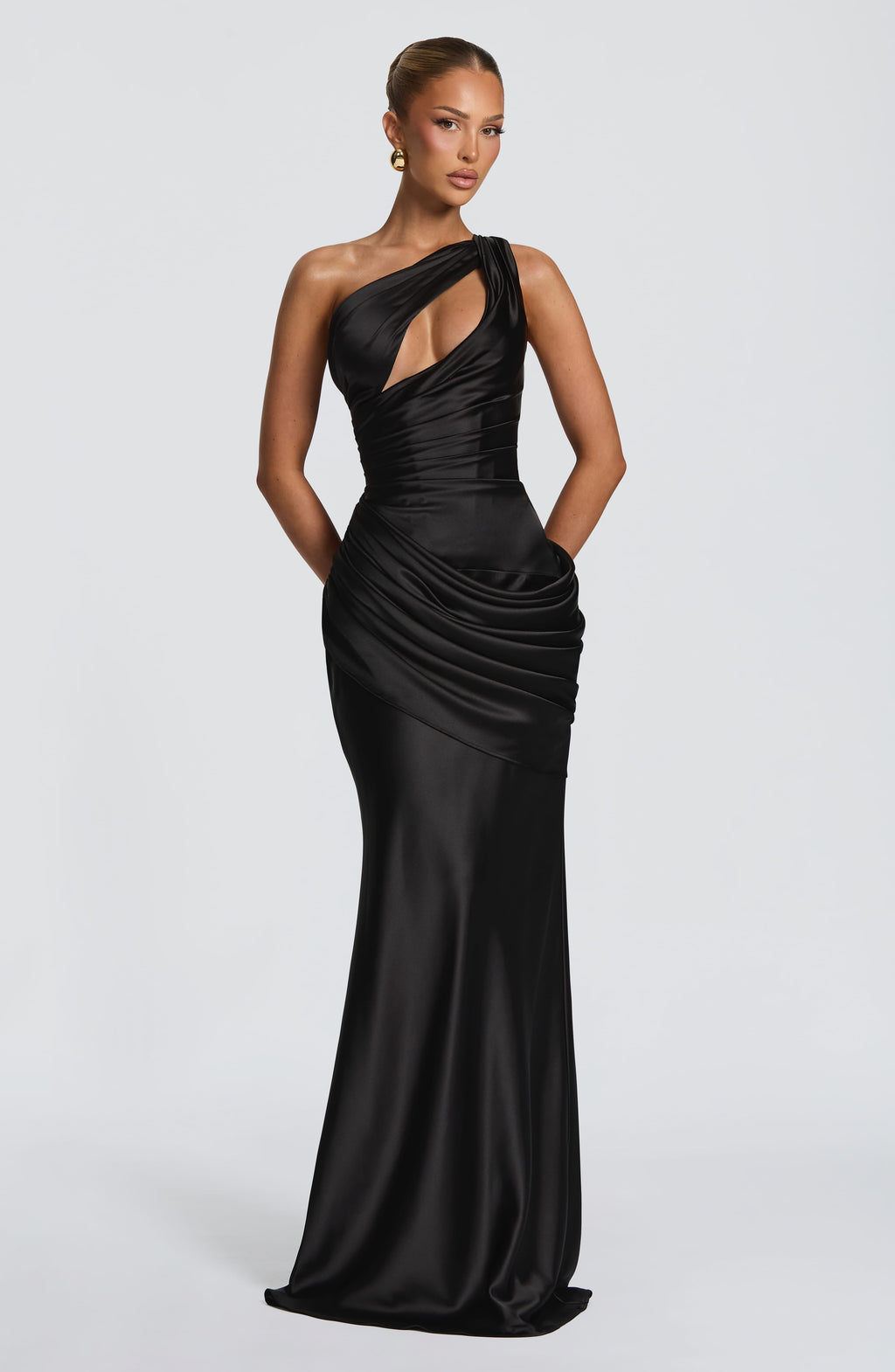 Elvira™ - Vestido Largo Asimétrico Negro