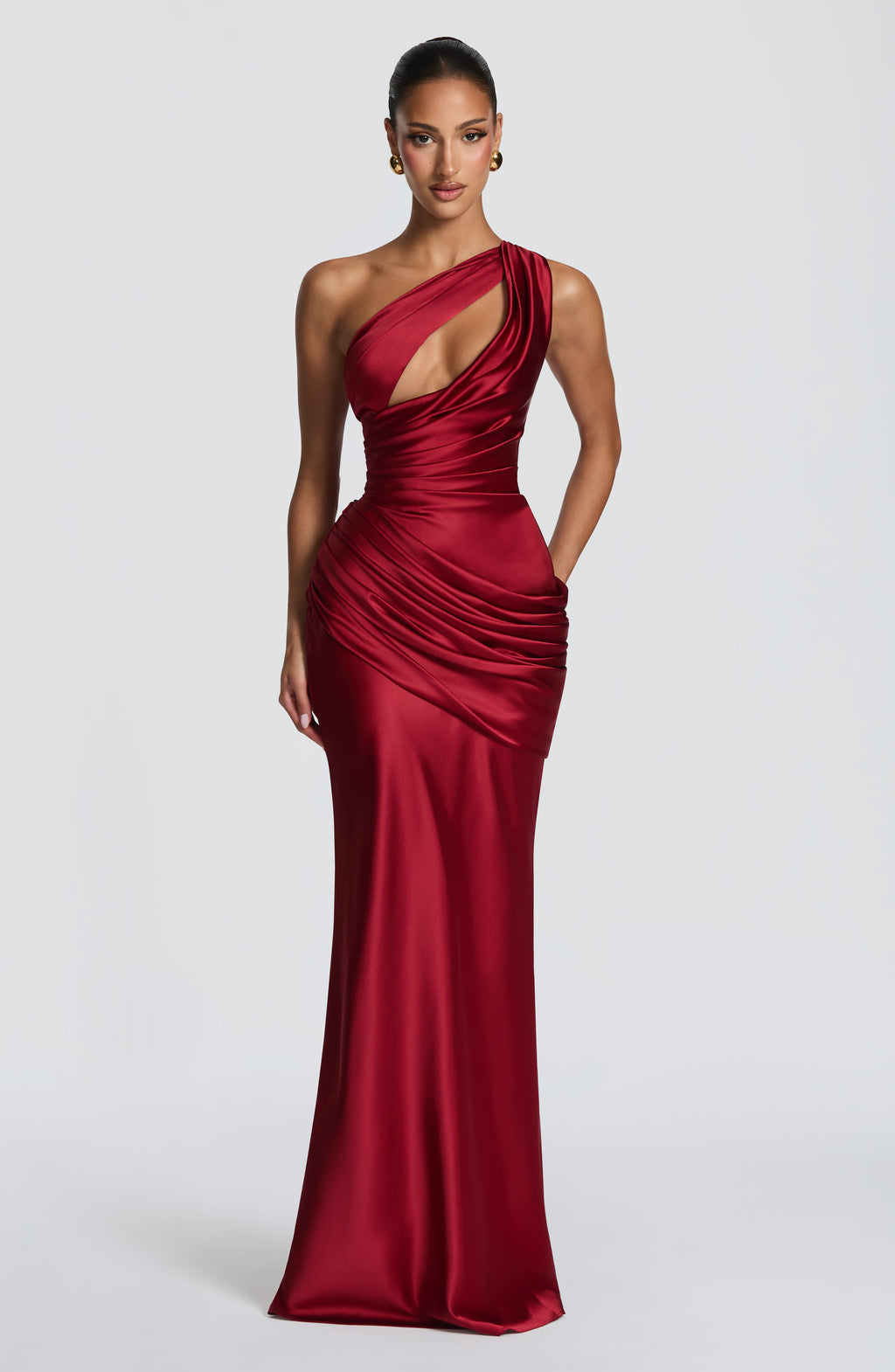 Elvira™ - Vestido Largo Asimétrico Rojo