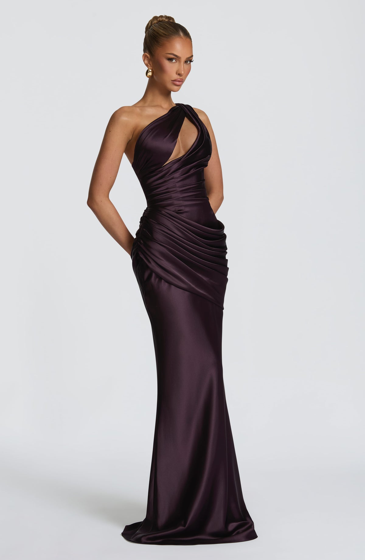 Elvira™ - Vestido Largo Asimétrico Morado