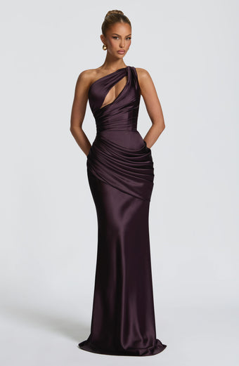Elvira™ - Vestido Largo Asimétrico Morado