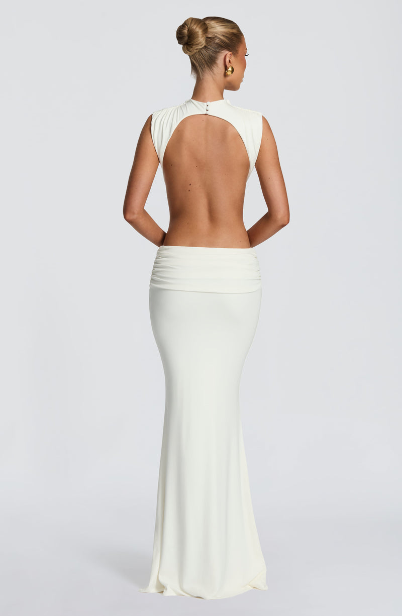 Fernanda™ - Vestido Largo de Punto Marfil