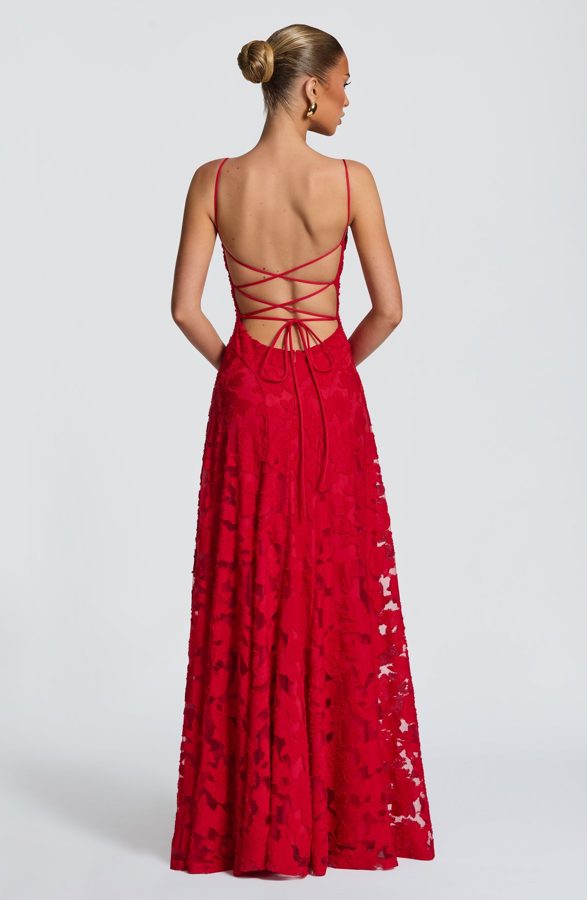Matilda™ - Vestido Largo Drapeado Rojo