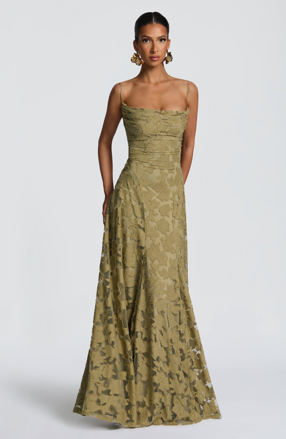 Matilda™ - Vestido Largo Drapeado Salvia