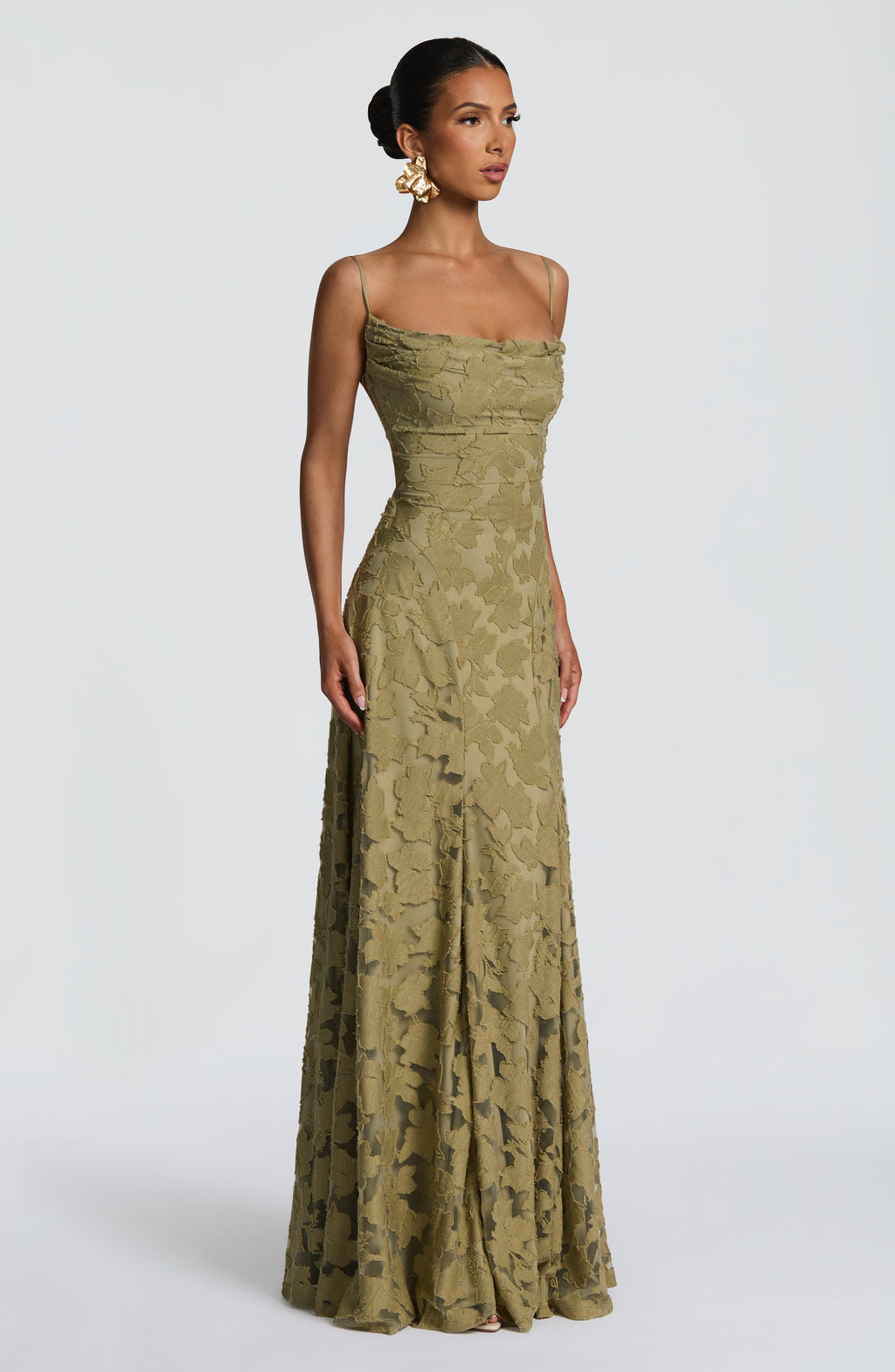 Matilda™ - Vestido Largo Drapeado Salvia