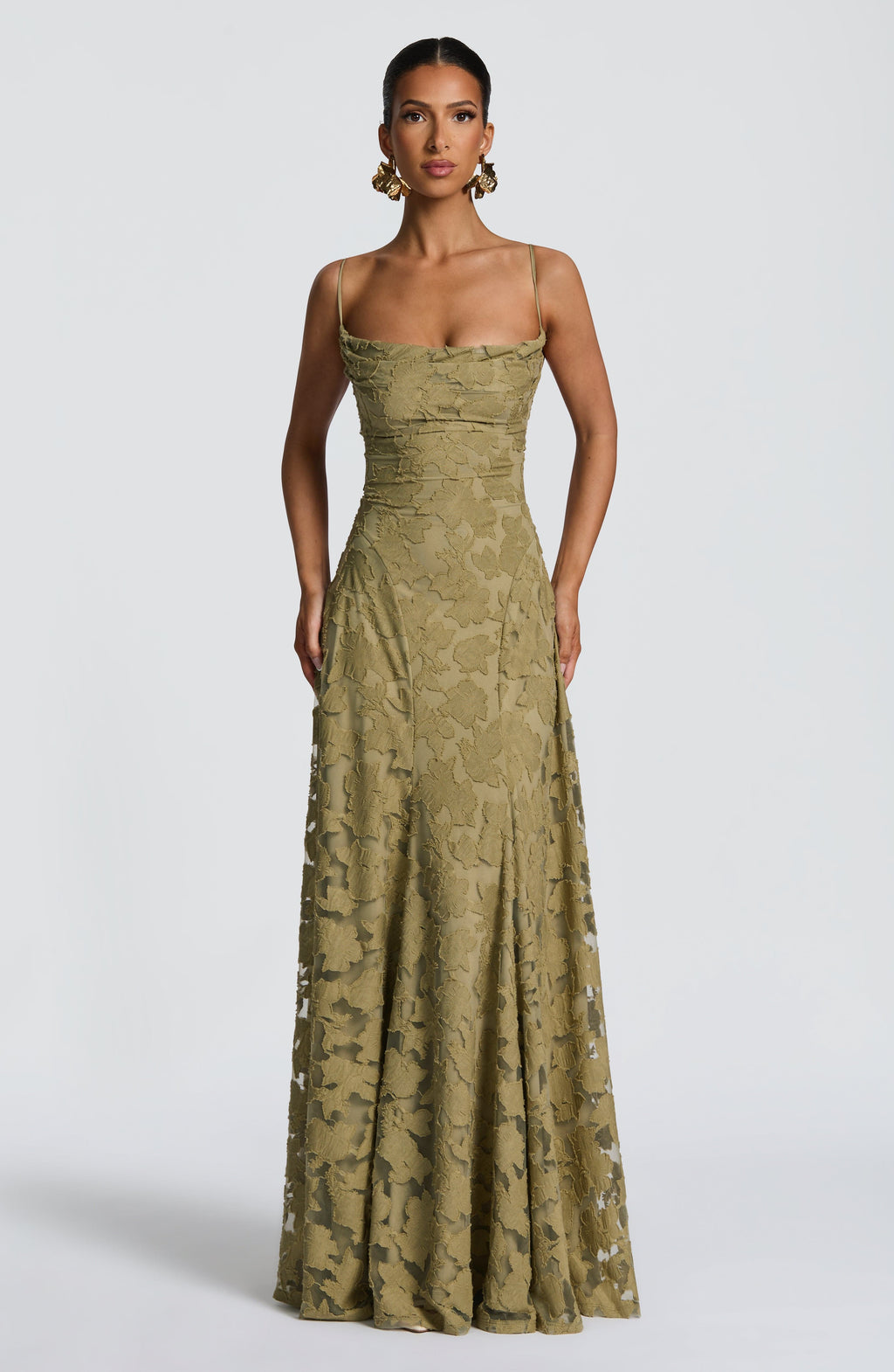 Matilda™ - Vestido Largo Drapeado Salvia