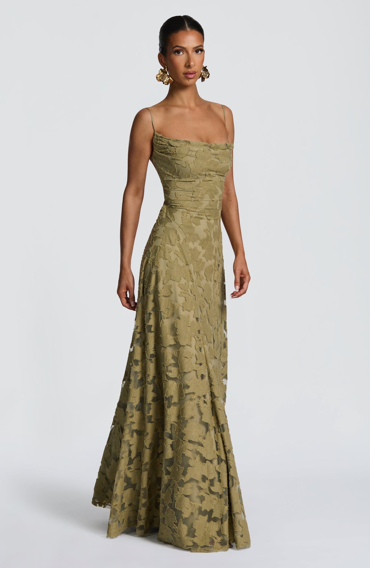 Matilda™ - Vestido Largo Drapeado Salvia