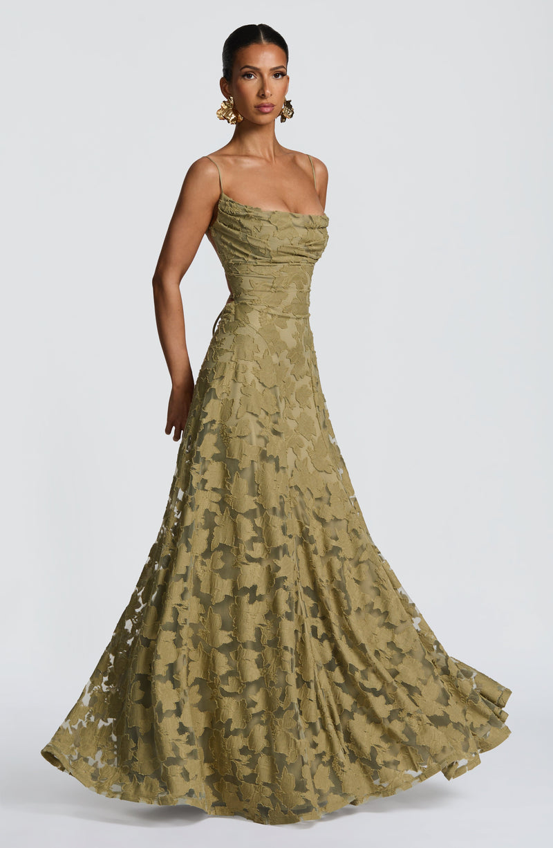 Matilda™ - Vestido Largo Drapeado Salvia